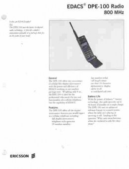 Буклет Ericsson EDACS DPE-100 Radio 800 MHz, 55-290, Баград.рф
